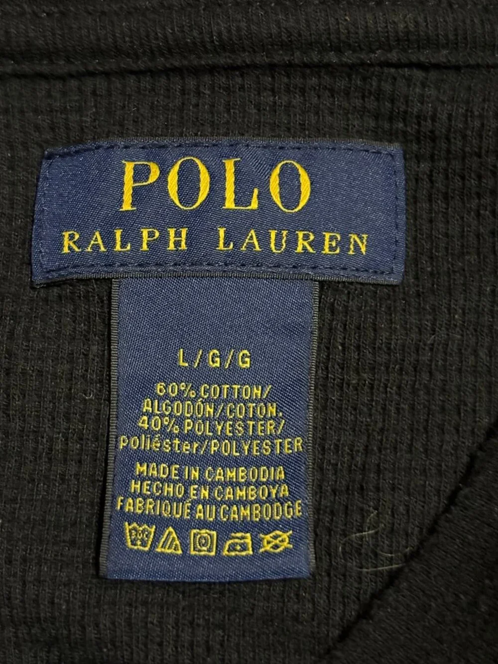 POLO Ralph Lauren Long Sleeve Waffle Shirt Large